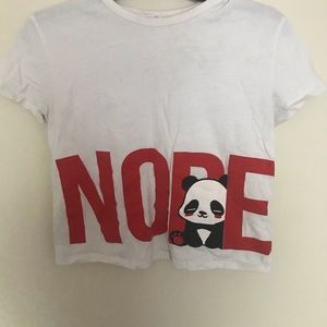 Nope white cropped Top.